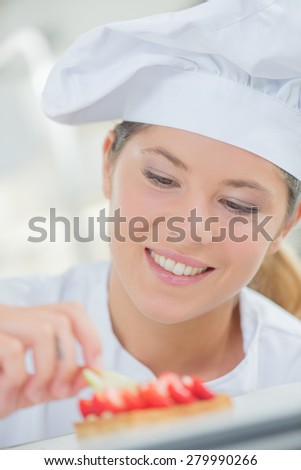 Lady chef at work