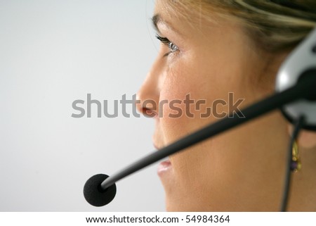 Young woman with a headset