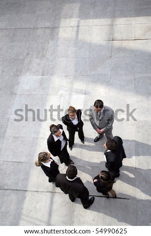 Group of business people from above