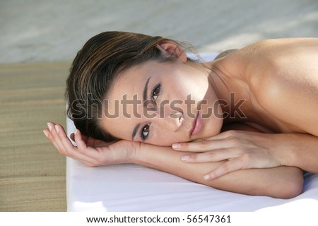 Portrait of a laid woman resting