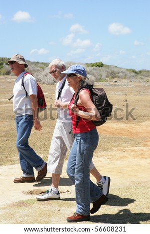 Senior group hiking