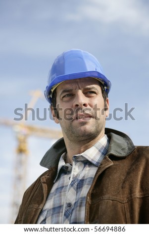 Portrait of a man with safety helmet