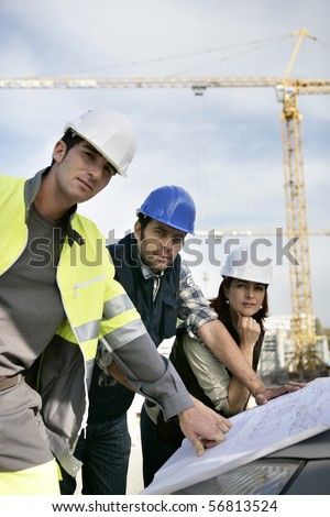 Meeting on a construction site