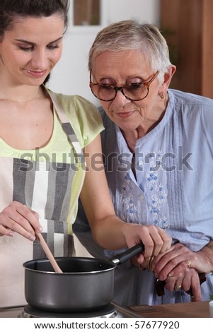 Senior woman and home help