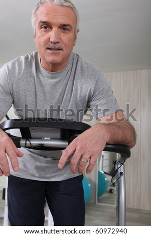 Senior man doing sports