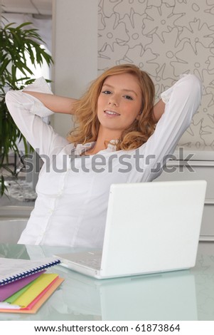 Portrait of a businesswoman relaxed in office