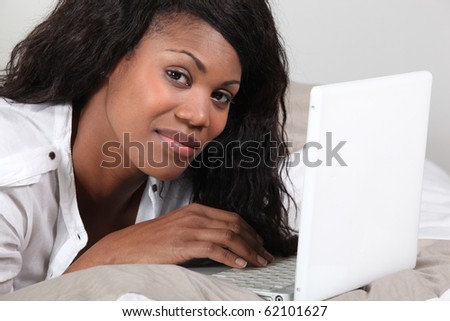 Woman in front of a laptop computer