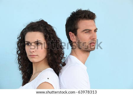 Portrait of a couple turning back