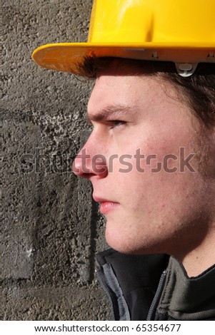 Portrait of a worker with helmet