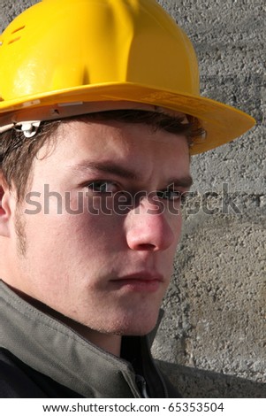 Portrait of a worker with helmet