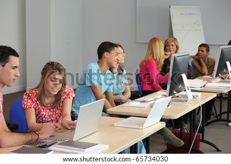 Students in computer classes
