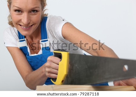 Woman Sawing