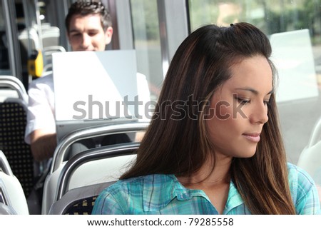 sitting on bus