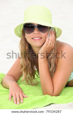stock photo Teenager on the beach