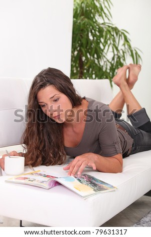 young woman relaxing on the sofa