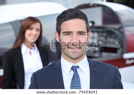 Portrait of a handsome businessman in blue suit