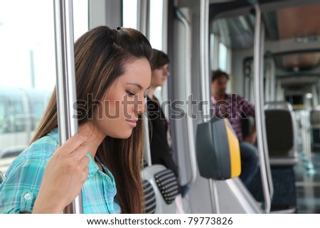 Girl sitting on the bus