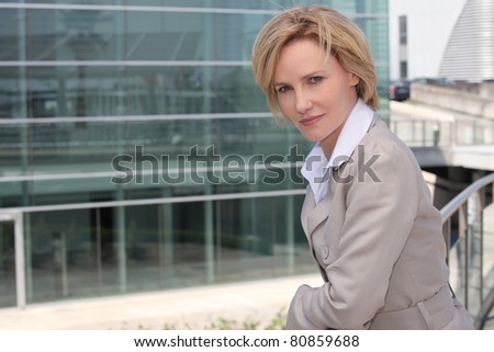 Businesswoman outside airport