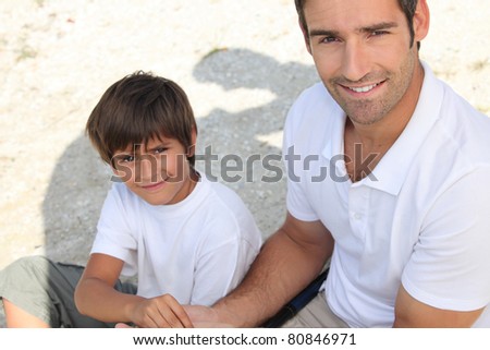 Father and son at the beach