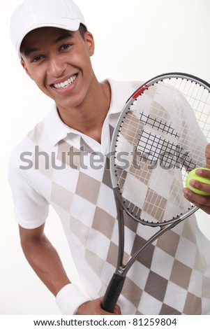 portrait of a teenager with racket