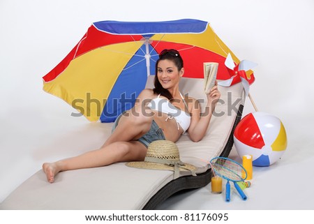 Woman On Sunlounger