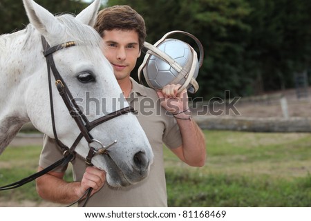 portrait of a young man with horse