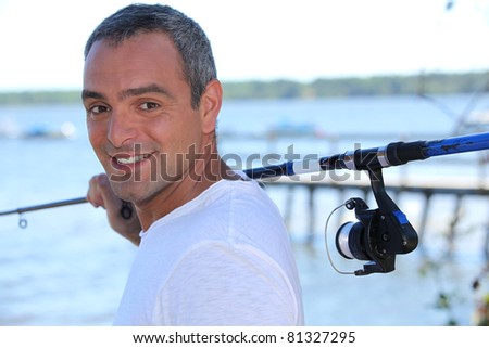 sir with fishing rod