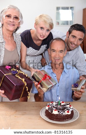 Family celebrating a birthday together
