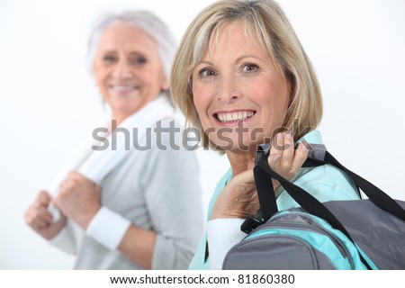 mature women at fitness center mature women at fitness center