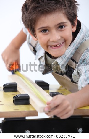 boy measuring