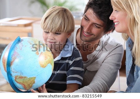 Parents at school with their child