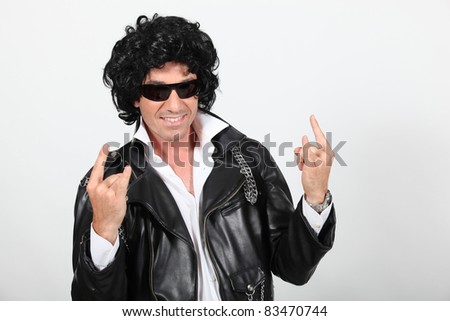 Man dressed as a rock star