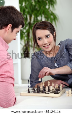 Couple Playing Chess