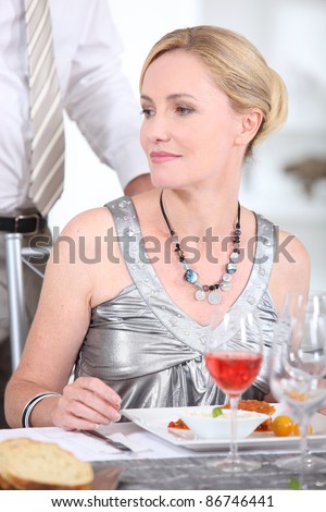 Woman in restaurant