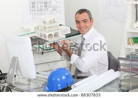 Architect sat in private office