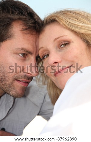 Head shot of man and woman