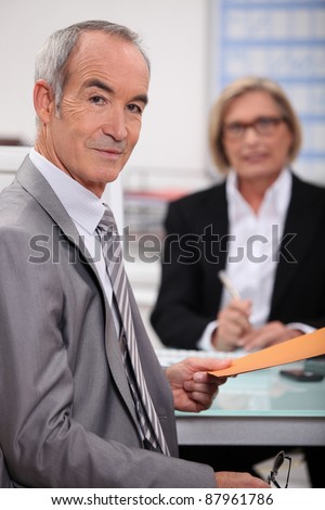 Senior man in recruitment interview