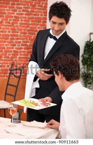 Smart waiter in restaurant