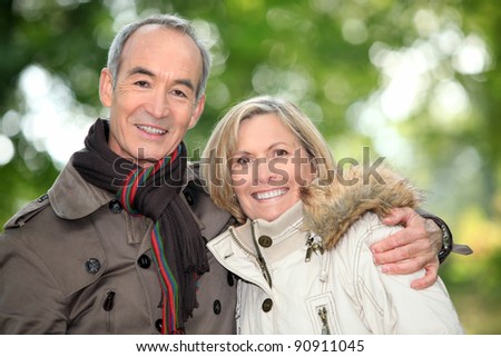 Older couple  on an autumnal walk
