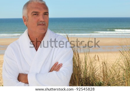 Man in bathrobe
