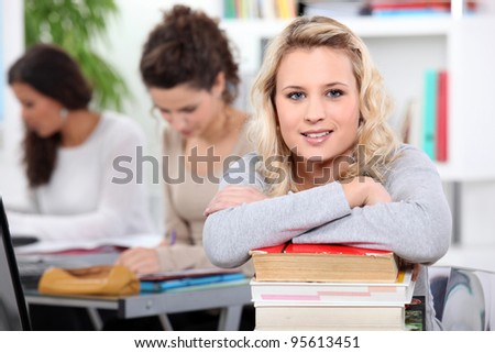 female students in class