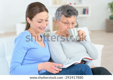 Reading to an old lady
