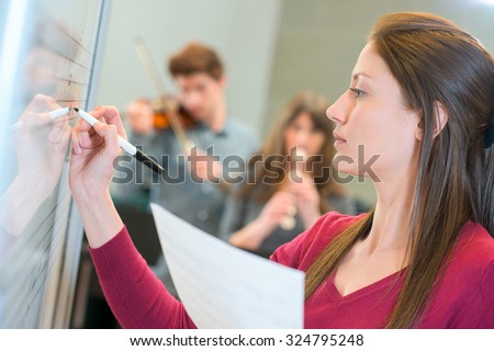 Music teacher at work