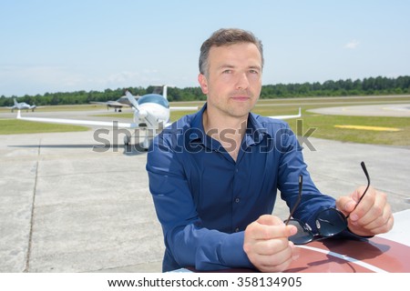 Portrait of man at airport