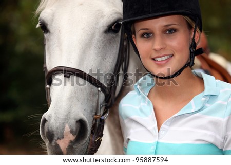 young girl with horse