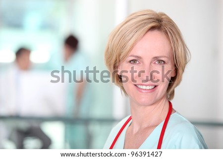 Female nurse in corridor