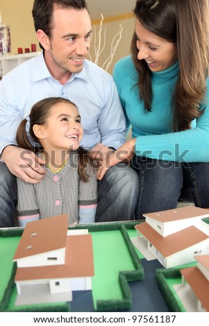 Young family planning their new house
