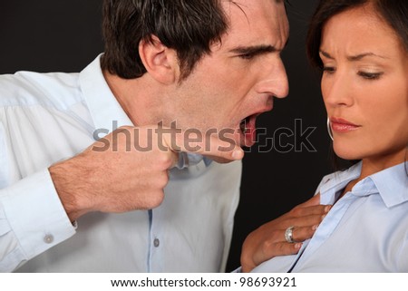 Man extremely angry at girlfriend