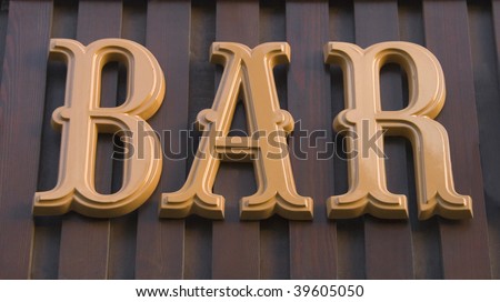 Wooden bar sign for background
