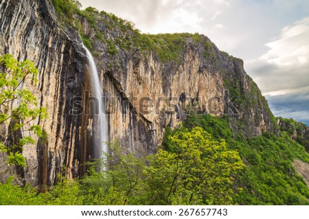 Skaklya is the highest waterfall on Balkan Peninsula - 141 meters. Skaklya is intermittent flowing waterfall - only during snow melt in spring and rains. Located nearly the town of Vratsa, Bulgaria.